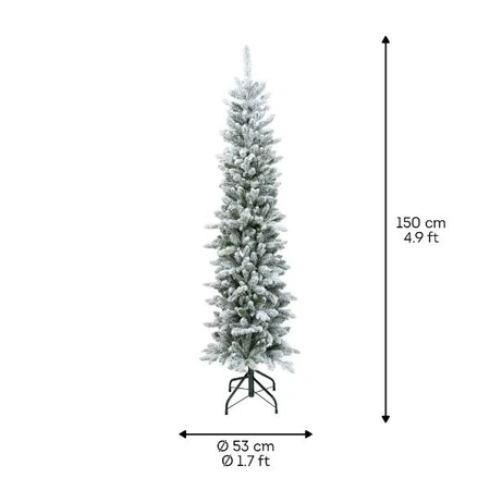 Everlands kunstkerstboom Slim fir snowy - 150cm - afbeelding 6