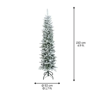 Everlands kunstkerstboom Slim fir snowy - 150cm - afbeelding 6