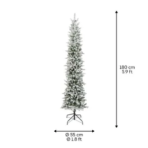Everlands kunstkerstboom Slim fir snowy - 180cm - afbeelding 6