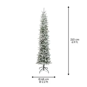 Everlands kunstkerstboom Slim fir snowy - 210cm - afbeelding 6