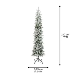 Everlands kunstkerstboom Slim fir snowy - 240cm - afbeelding 6