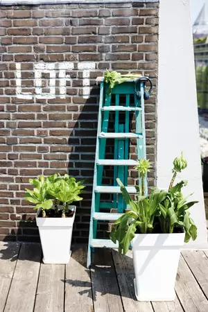 Loft urban vierkant hoog 37 cm wit