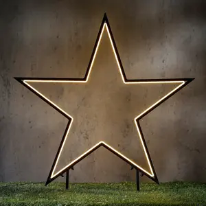 Luca Lighting Neon tuinsteker ster zwart - H135