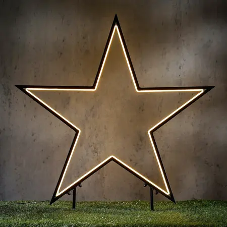 Luca Lighting Neon tuinsteker ster zwart - H73