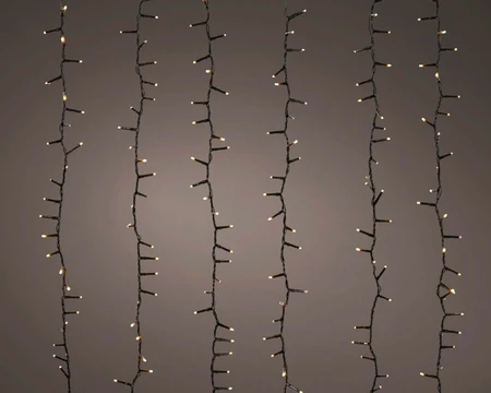 Lumineo LED cascade cluster twinkle soft gold - l200cm - afbeelding 1