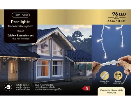 Lumineo LED icicle lights b360h60cm - afbeelding 2