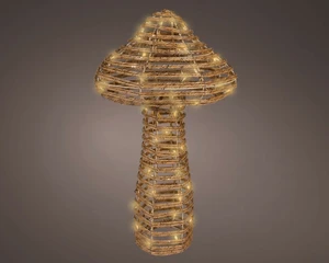 Lumineo LED paddenstoel wicker flashing soft gold - h58cm