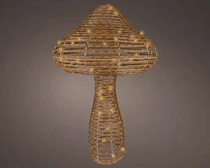 Lumineo LED paddenstoel wicker flashing soft gold - h86cm