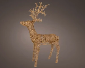 Lumineo LED rendier wicker flashing soft gold - h180cm