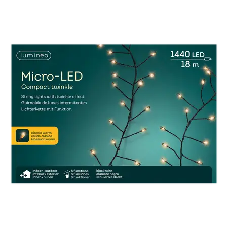 Lumineo Micro Led compact lights 8 functie twinkel effect - afbeelding 2