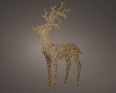 Lumineo Micro LED reindeer wicker steady classic warm - h180cm