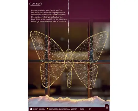 Lumineo Micro LED vlinder metal flashing classic warm/warm white - d98cm - afbeelding 2