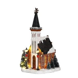Luville church - h31cm - battery operated