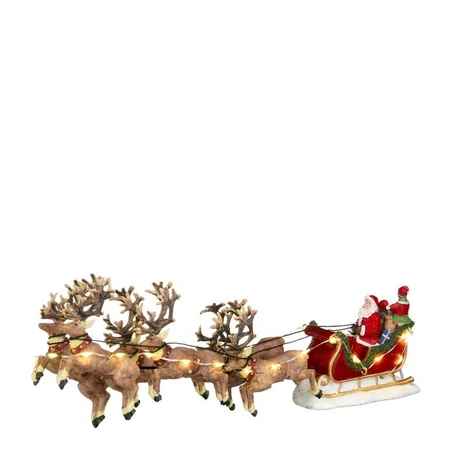Luville Santa with his elves in a sleigh - battery operated