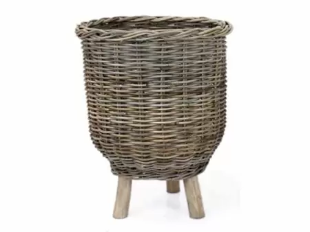 van der Leeden mand rotan op poten - d41 x h54 cm