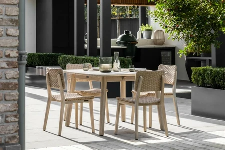 Max & Luuk Charlotte tuinstoel aged teak finish - linen - afbeelding 2