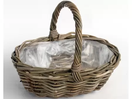 van der Leeden picknickmand rotan grey - l36 x b28 x h14 cm