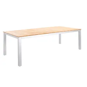 YOI Arashi tuintafel aluminium - 220x100cm - white/teak