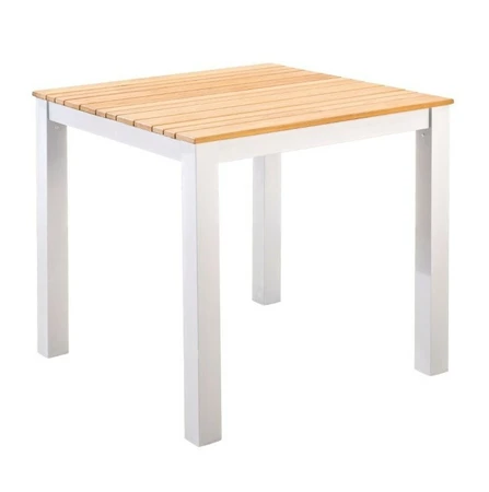 YOI Arashi tuintafel aluminium - 76x76cm - white/teak - afbeelding 1