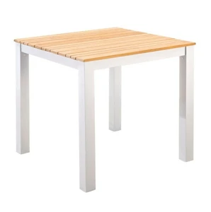 YOI Arashi tuintafel aluminium - 76x76cm - white/teak - afbeelding 1