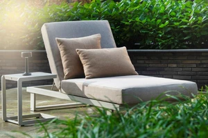 YOI Hokan lounger aluminium - white/light grey textilene - afbeelding 2