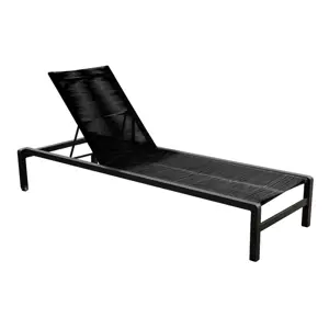 YOI Ishi lounger aluminium stackable - black/rope black