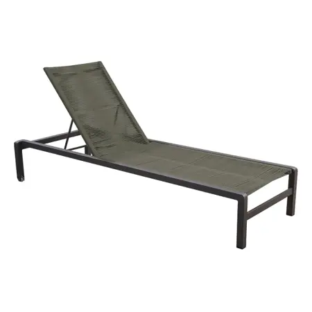 YOI Ishi lounger aluminium stackable - dark grey/rope green