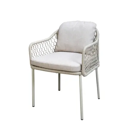 YOI Rocha tuinstoel aluminium rope salix - kussens flax beige