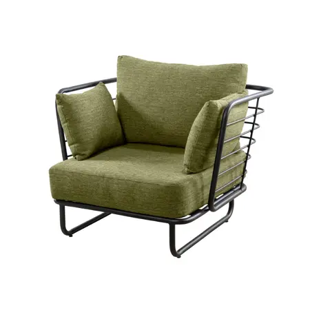 YOI Taiyo loungestoel aluminium - black/emerald green