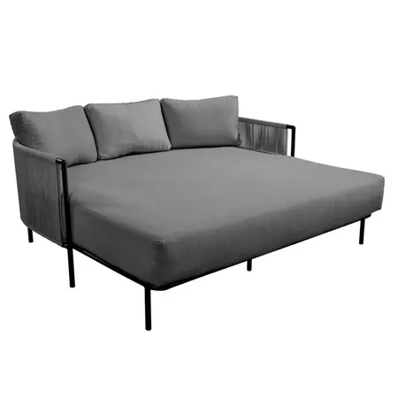 YOI Umi daybed aluminium - black/rope grey