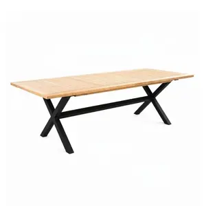YOI Wakai tuintafel aluminium - 236x100x76cm - black/teak